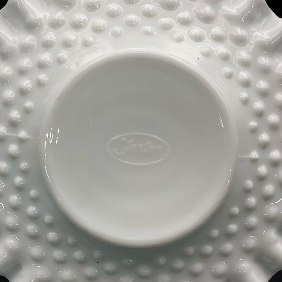 Fenton Hobnail Milk Glass Ruffled Edge Plate 7.5” Vintage - Picture 4 of 7